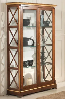 Produktbild von Massivholz Vitrinen Glas Schrank Echtholz Vitrine Wohnzimmer Möbel Anrichte Neu