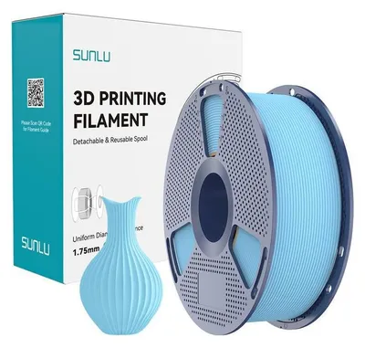 Image de Filament Sunlu PLA Classic, 1,75 mm, 1 kg - Couleur : bleu ciel
