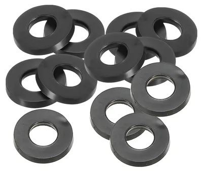 Produktbild von 12 Gummiringe, schwarz, 8 mm Innendurchmesser, 16 mm Außendurchmesser, 2 mm dick