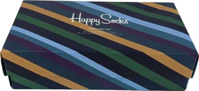 Produktbild von HAPPY SOCKS - 3er Pack Classic Multicolor Socken Geschenkbox Geschenkpackung Box - Faded Diamond, Stripe und Dot-Uni - Grösse 41-46