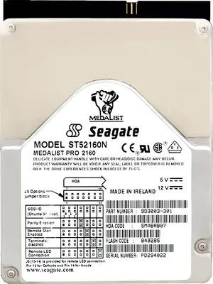 Produktbild von Festplatte Seagate ST52160N 2GB 128 KB Cache 5400 RPM Ultra SCSI 50 PIN 3,5''
