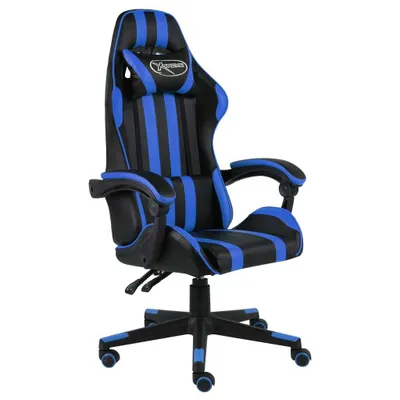 Image de vidaXL Chaise de jeu noir et bleu similicuir