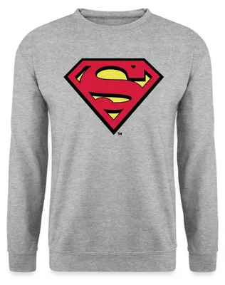 Produktbild von Spreadshirt DC Comics Superman Logo Original Karneval Uni Pullover, XL, Weißgrau meliert