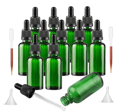 Zdjęcie produktu dla Zestaw 12 szklanych butelek z pipetami, pojemność 30 ml