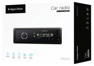 Obrázek produktu pro Kruger&Matz KM2013 Autorádio s Bluetooth, DIN, USB, AUX, Jack 3,5 mm
