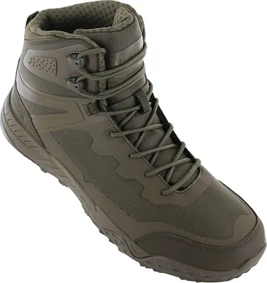A single green tactical boot shown against a white background.