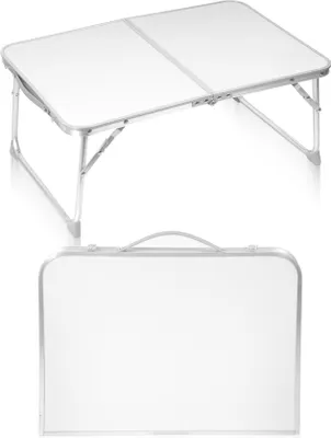 Produktbild von Epifit Campingtisch Klapptisch im Koffer 60x40x25 Weiss Fischen Gartentisch aus Alu und MDF für Picknick