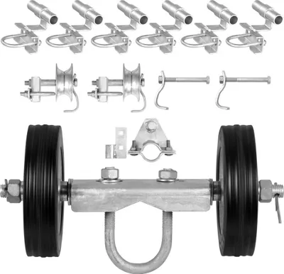 Image de Kit portail coulissant Galet 146mm - Galets de glissement pour rails de liaison - Capacité 272kg - Accessoires portail coulissant