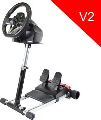 Produktbild von Wheel Stand Pro DELUXE V2 Lenkrad- und Pedalständer, Metall, Silber, 360° stufenlos verstellbar, anpassbar für alle Spielergrößen, Stühle & Sofas, kompatibel mit Hori Overdrive, Hori Apex, Logitech Lenkrädern für Xbox Series X/One, PS4/3, PC