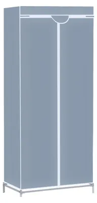Productafbeelding van Kledingkast met Rits in Wit/Grijs, 70 x 45 x 155 cm