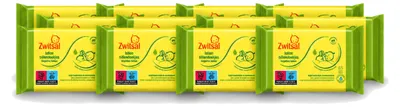 Image de 12 paquets de lingettes pour bébé Zwitsal, lotion pour peaux sensibles, 65 lingettes par paquet - Pack économique - 12 paquets