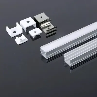 Produktbild von 2 Meter Aluprofile Alu Schiene Profil für LED Strip LED Kanal mit Milchglas Abdeckung Profil C