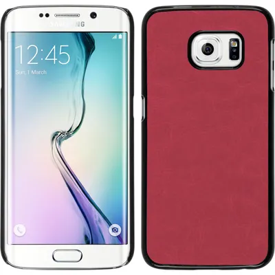 Produktbild von PhoneNatic Case kompatibel mit Samsung Galaxy S6 Edge - Hülle pink Lederoptik Hard-case + flexible Folie