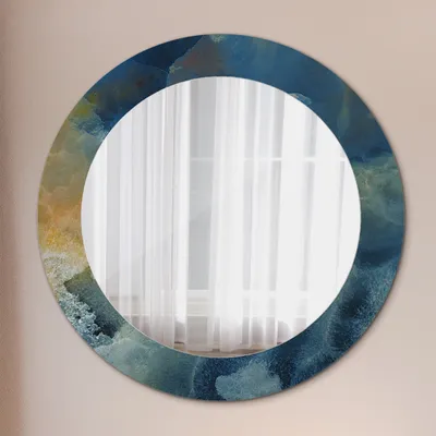 Produktbild von Spiegel - Mirror zum Wandspiegel Schlafzimmer – Schminkspiegel- weiß Marmor Gold- Ø60cm