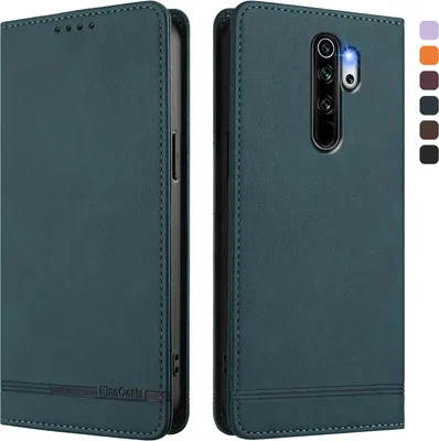 Immagine prodotto di Custodia per Xiaomi Redmi Note 8 Pro, retro custodia in Finto cuoio flip con supporto e slot per carte Verde