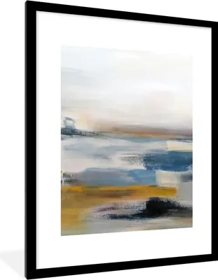 Produktbild von MuchoWow® Gerahmtes Poster Ölgemälde - Abstrakt 60x80 cm - Poster mit Schwarzem Bilderrahmen Wandposter Rahmen Foto Bilder - Wohnzimmer - Dekorationen - Prämie