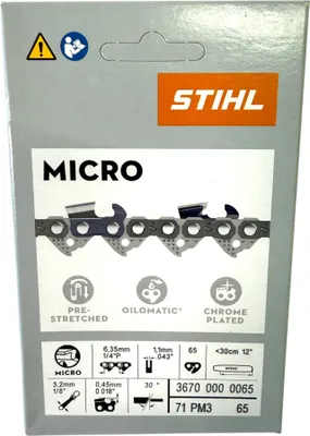Obrázek produktu pro STIHL Pilový řetěz Picco Micro3 PM3 1/4P, 1,1 mm 30 cm 367000065 MSA 161 T