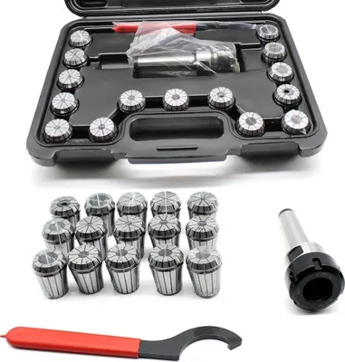 Immagine prodotto di Mandrini a pinza - MT3 ER32 - Set di 15 pinze da 3-20 mm - Per fresatrice e tornio - Ø32 mm - Metallo - Peso netto 3,62 kg