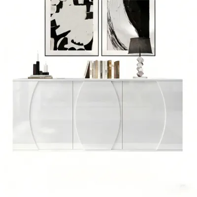 Produktbild von Sideboard,Kommode Wohnzimmerschrank mit drei Türen,Aufbewahrungsschränke mit LED-Türen,Schranktüren,150 x 40 x 70 cm