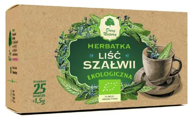 HERBATKA LIŚĆ SZAŁWII BIO (25 x 1,5 g) 37,5 g - DARY NATURY