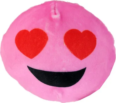 Produktbild von rosa Plüsch Ball mit verliebten Emoji Smiley - ca. 9 cm