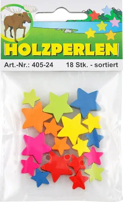 Produktbild von Holz-Sterne 12 kleine, 6 große, 6 Farben