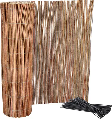 Obrázok produktu pre KOTARBAU® Vŕbová rohož Vŕbová rohož na balkón, terasu, záhradu 80x500cm Odolná rohož na ochranu súkromia Prírodný pozinkovaný drôt Pre vysokú stabilitu so zväzkami káblov
