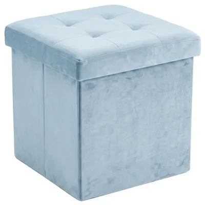 Produktbild von Samtpouf mit Stauraum, faltbar, 38 x 38 x 38 cm