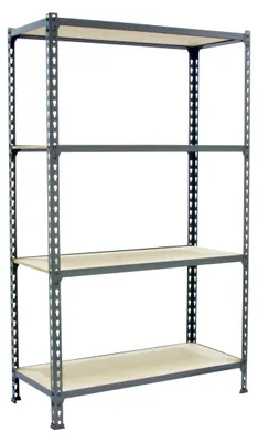 Obrázek produktu pro Kovový regál MADERCLICK 4/400 1500 CINZA/MADEIRA