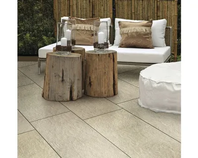 Produktbild von FLAIRSTONE Feinsteinzeug Terrassenplatte Garden Sand 90 x 45 x 2 cm