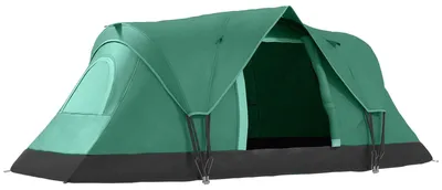 Produktbild von Zimilo Campingzelt für 5 bis 6 Personen, Tunnelzelt mit Abnehmbarem Überzelt, Wetterfest, UV Schutz, 455 x 230 x 180 cm, Armeegrün Schwarz