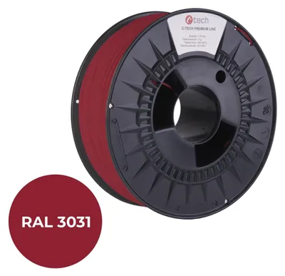 Obrázek produktu pro Tisková struna (filament) C-TECH PREMIUM LINE, PLA, orientální červená, RAL3031, 1,75mm, 1kg