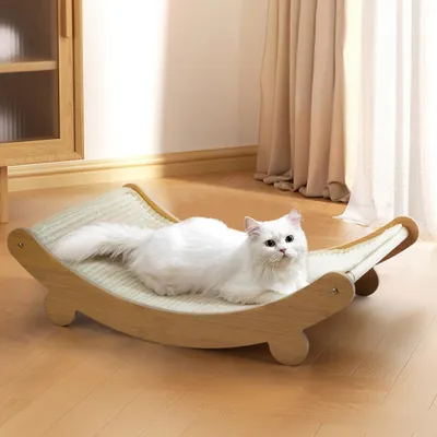Produktbild von Livingandhome Kratzbett Kratzstuhl für Katzen 32x49x13cm, aus MDF & Sisalseil, Bezug austauschbar, KI-generiertes Bild