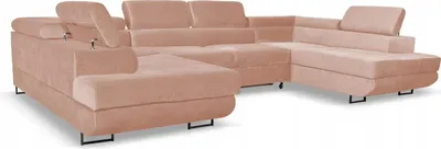 Produktbild von Family Meble Ecksofa Bosso Big Schlafsofa Freistehendes Ausklappbares Loungesofa Bequemes Ecksofa zum Entspannen Für Wohnzimmer Schlafzimmer (Monolith 61)