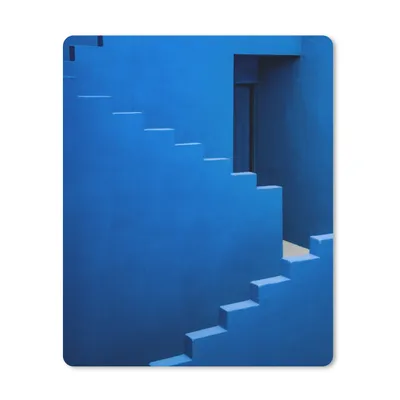 Produktbild von MuchoWow® Mauspad Mousepad Blau - Treppe - Architektur - Gebäude 19x23 cm - Mousepads - Maus Mat - Pad - Mausunterlage - Mauspads - Spielen
