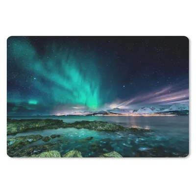 Produktbild von MuchoWow® Mauspad Mousepad Nordlichter - See - Norwegen 27x18 cm - Mousepads - Maus Mat - Pad - Mausunterlage - Büroartikel - Desk Matten