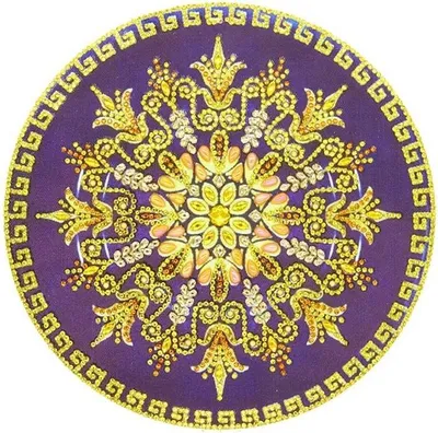 Immagine prodotto di Mandala in oro con ricamo a diamante 30x30 cm