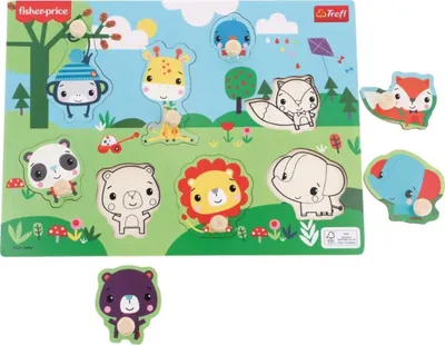Immagine prodotto di TREFL Fisher Price animali selvatici puzzle in legno