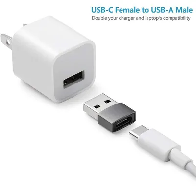 Produktbild von USB-C auf USB-A Adapter 2er Set Laden & Daten für iPhone 15 14 13 Samsung Huawei