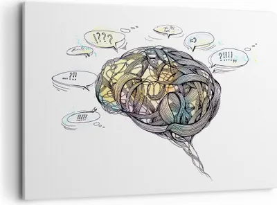 Produktbild von Bild auf Leinwand - Leinwandbild - Gehirn Bildung Experiment Illustration - 120x80cm - Wand Bild - Wanddeko - Leinwanddruck - Bilder - Kunstdruck - Leinwand bilder - Wandkunst - AA120x80-2975
