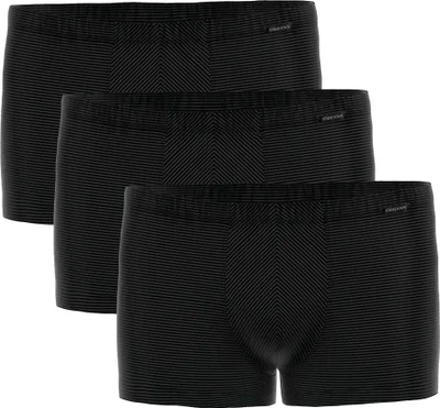 Produktbild von AMMANN Herren Boxershorts 3er Pack - Retro Short Baumwolle & More, Ton-in-Ton Streifen, Baumwollmischung Schwarz M
