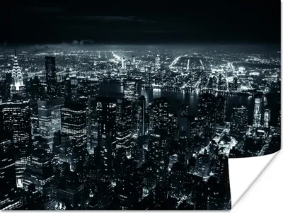 Produktbild von MuchoWow® Poster Skyline - New York - Nacht 40x30 cm - Plakate für die Wände - Poster Wohnzimmer