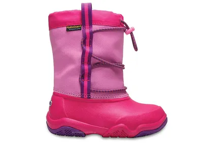 Produktbild von Crocs Kinder wasserdichte Anti-Rutsch-Schneestiefel rosa 33,5