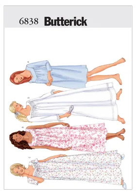 Productafbeelding van Patroon damesnachthemd, maat 32-42, merk Butterick, model B6838XS