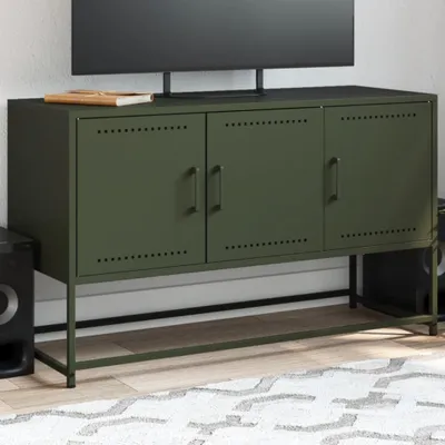 Immagine prodotto di Maison Exclusive - Mobile TV verde oliva 100,5x39x60,5 cm acciaio