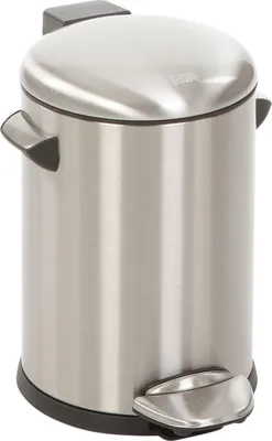 Image de EKO Belle Poubelle à pédale de luxe 3 litres, acier inoxydable mat, 23,5 x 20,1 cm