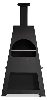 Immagine prodotto di Caminetto barbecue a legna nero dal design elegante per il giardino
