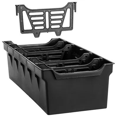 Image de Organisateur à épices - Tiroir à épices en plastique - 5 séparateurs amovibles - Noir - 1 pièce