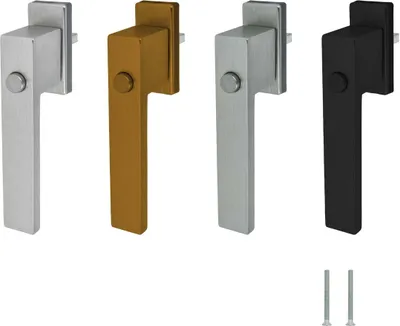 Design Aluminium Fenstergriff Dublin mit Druckkopf - gebürstet