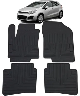 Productafbeelding van Voetmatten voor en achter voor KIA Rio UB (2011-2016), premium kwaliteit, rubber